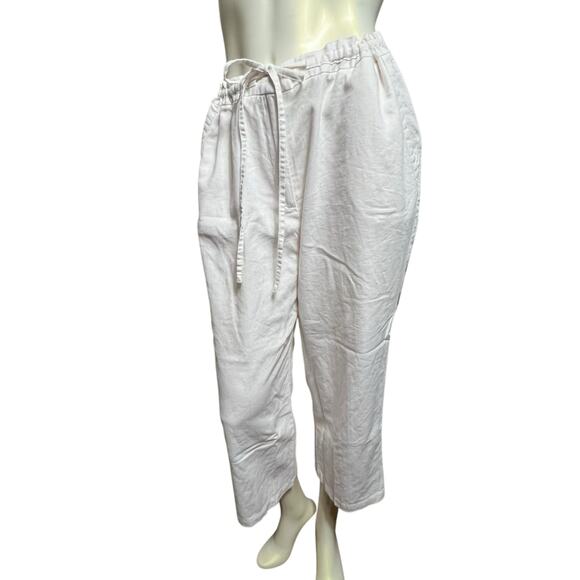 SAG Harbor White Linen Blend Drawstring Pants Size 14 – Casual Comfort - Picture 16 of 16